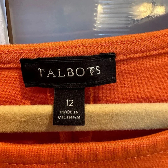 Talbots Midi Dress Orange & Pink Color Block Sleeveless Size 12 Stretchy Large - Picture 6 of 8